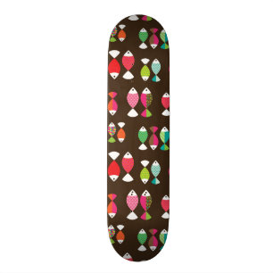 Unterwassermuster 2 der abstrakten retro Fische Skateboard
