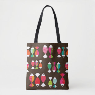 Unterwassermuster 2 der abstrakten retro Fische Tasche