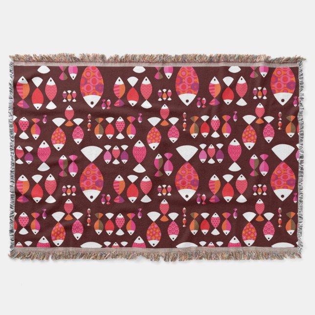 Unterwassermuster der abstrakten retro Fische Decke (Vorderseite)