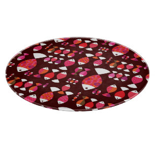 Unterwassermuster der abstrakten retro Fische Schneidebrett