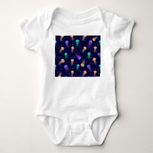 Unterwasserqualle: helles Muster. Baby Strampler