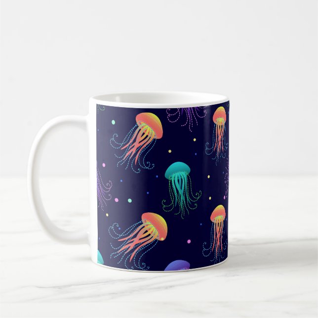 Unterwasserqualle: helles Muster. Kaffeetasse (Links)