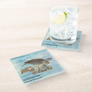 Unterwasserschildkröte Glasuntersetzer