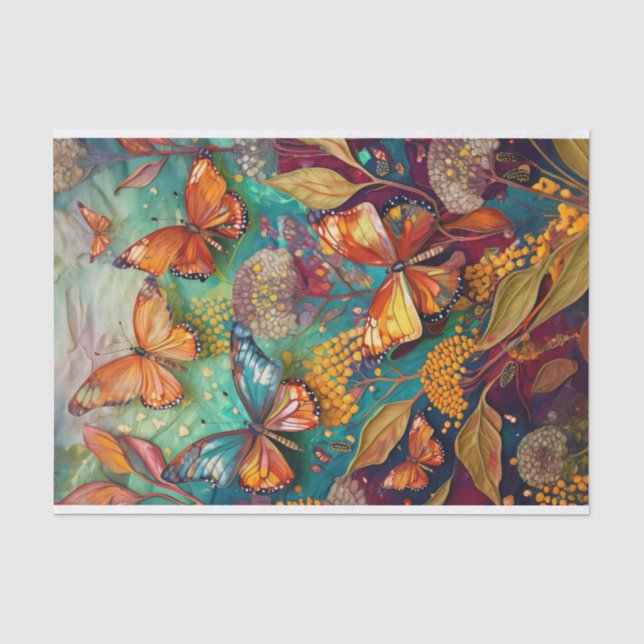 Unterwasserschmetterlinge, schwimmende Monarchen Seidenpapier (Vorderseite)