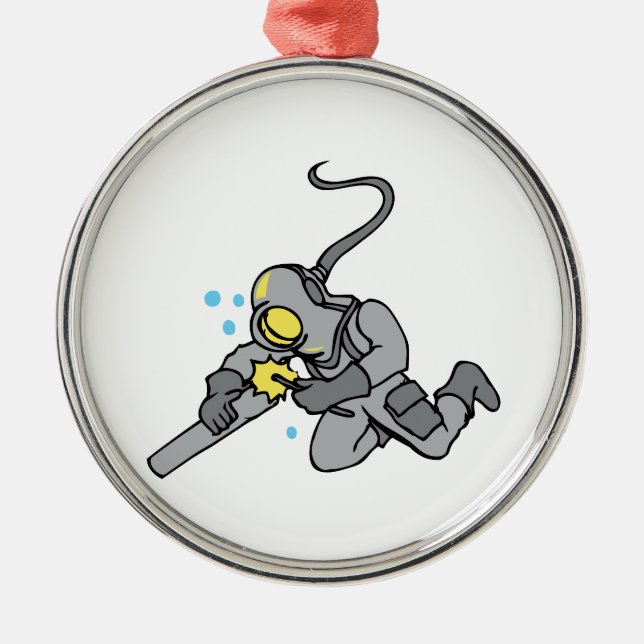 Unterwasserschweißer Silbernes Ornament (Vorne)