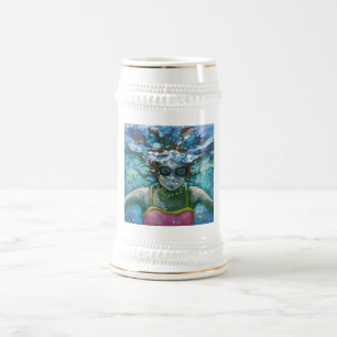 Unterwasserschwimmen Bierglas