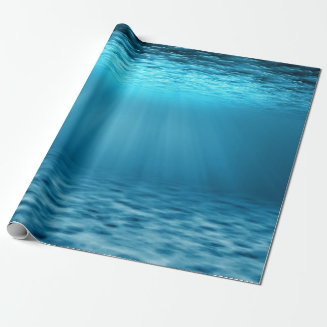 Unterwasserszene des Blauen Ozeans Geschenkpapier (Ungerollt)