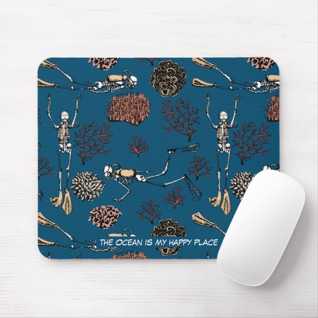 Unterwassertaucher Der Ozean ist mein glücklicher  Mousepad (Mit Mouse)