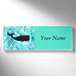 Unterwasserwal, der Thunder_Cove schwimmt Namenschild