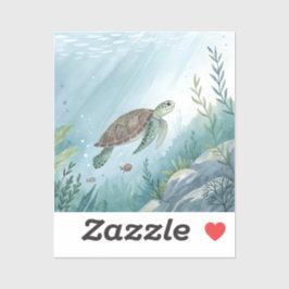 Unterwasserwelt mit Schildkröte Aufkleber