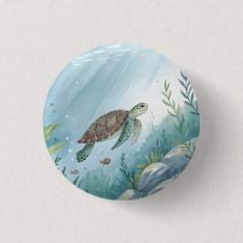 Unterwasserwelt mit Schildkröte Button