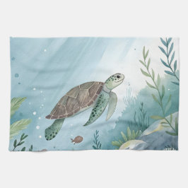 Unterwasserwelt mit Schildkröte Geschirrtuch