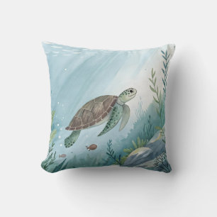 Unterwasserwelt mit Schildkröte Kissen