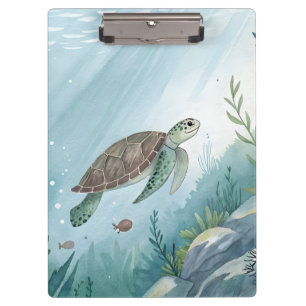 Unterwasserwelt mit Schildkröte Klemmbrett