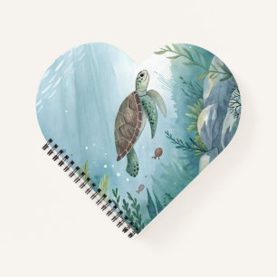Unterwasserwelt mit Schildkröte Notizbuch
