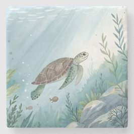 Unterwasserwelt mit Schildkröte Steinuntersetzer