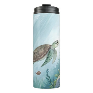 Unterwasserwelt mit Schildkröte Thermosbecher