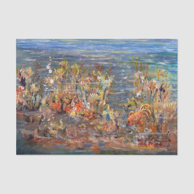 Unterwasserwelttropische Fisch-Aquarium-Malerei Seidenpapier (Vorderseite)