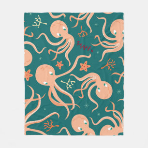 Unterwasserwunder: Octopus Starfish Dance Fleecedecke