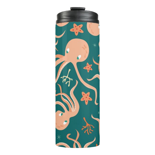 Unterwasserwunder: Octopus Starfish Dance Thermosbecher (Vorderseite)
