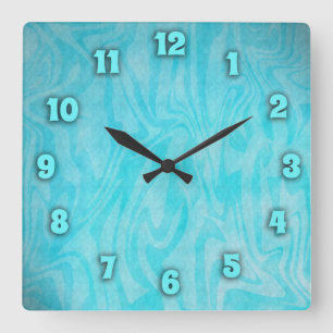 Unterwasserzeit Quadratische Wanduhr