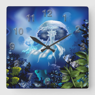 Unterwasserziffern-Wahlen der Wanduhr-6A Quadratische Wanduhr