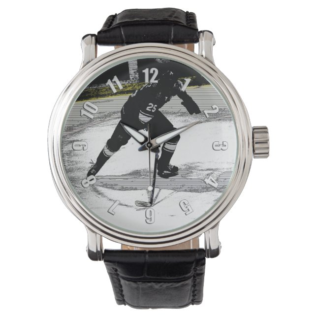 Unterwegs - Hockey-Spieler Armbanduhr (Vorderseite)