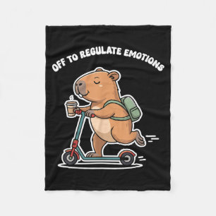 Unterwegs, um die Emotionen lustiger Capybaras auf Fleecedecke