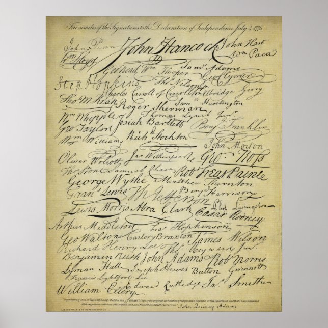 Unterzeichner der Unabhängigkeitserklärung Printwe Poster (Vorne)