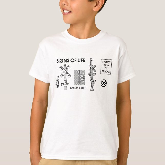 Unterzeichnet Bahnübergang Lebensrettungs-Kinder T-Shirt (Vorderseite)