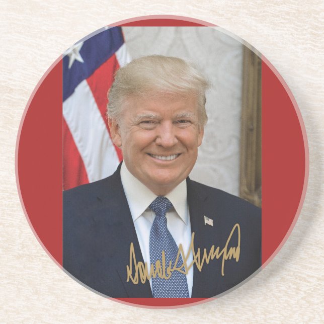 UNTERZEICHNET VON PRÄSIDENT TRUMP GETRÄNKEUNTERSETZER (Vorne)