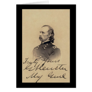 Unterzeichnete Karte 1866 Georges Armstrong Custer
