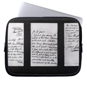 Unterzeichneter Brief, 1887 (Feder auf Papier) Laptopschutzhülle