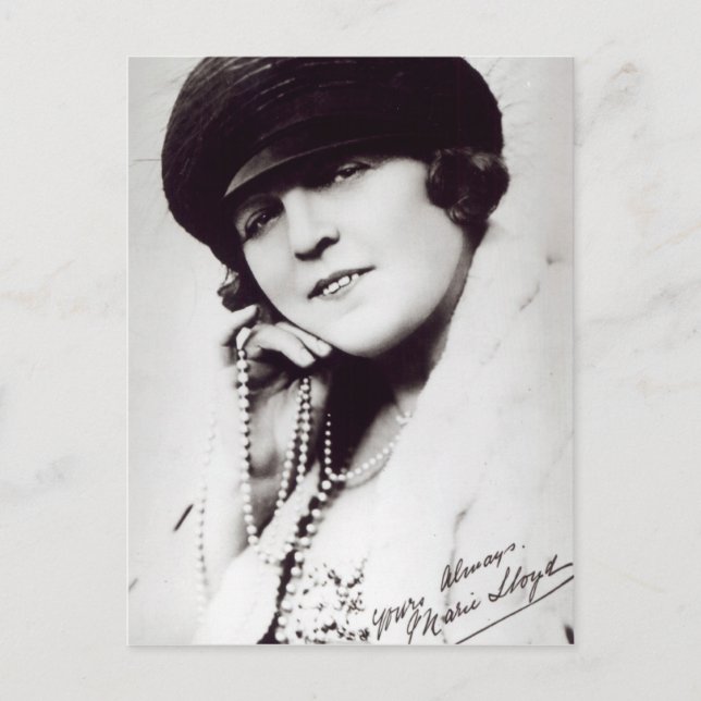 Unterzeichnetes Foto von Marie Lloyd Postkarte (Vorderseite)