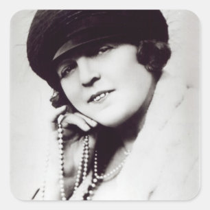 Unterzeichnetes Foto von Marie Lloyd Quadratischer Aufkleber