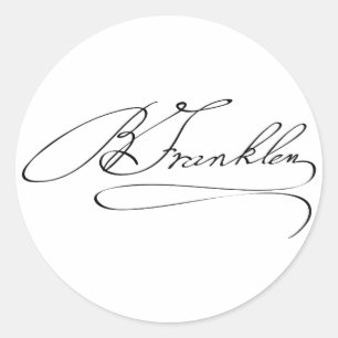 Unterzeichnung Bens Franklin Runder Aufkleber