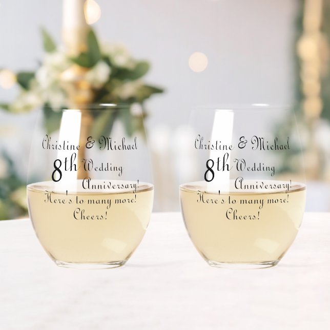 Unterzeichnung der Bronze-Hochzeitsfeier Weinglas Ohne Stiel (Insitu (Hochzeit))