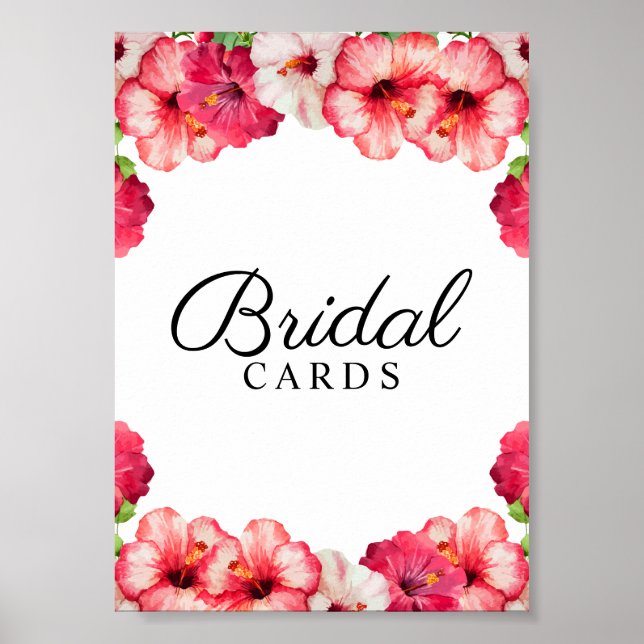 Unterzeichnung der Tropical Floral Bridal Card Poster (Vorne)