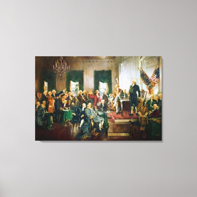 Unterzeichnung der Unabhängigkeitserklärung der US Leinwanddruck (Vorderseite)