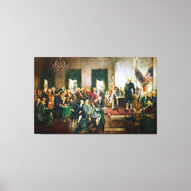 Unterzeichnung der Unabhängigkeitserklärung der US Leinwanddruck (Vorderseite)
