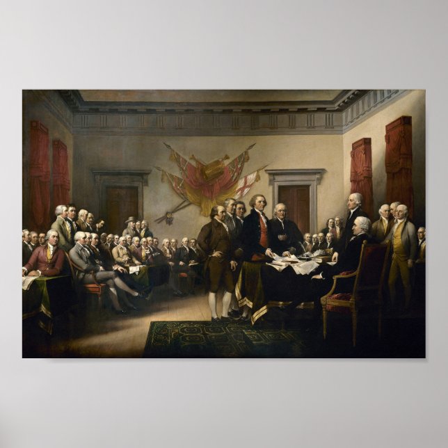 Unterzeichnung der Unabhängigkeitserklärung Trumbu Poster (Vorne)
