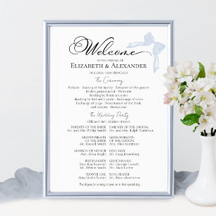Unterzeichnung des Hochzeitsprogramms   Blue Bow Poster