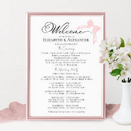 Unterzeichnung des Hochzeitsprogramms | Pink Bow Poster