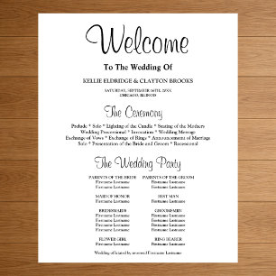 Unterzeichnung eines einfachen Hochzeitsprogramms Poster