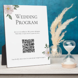Unterzeichnung eines einfachen White Floral Weddin Fotoplatte