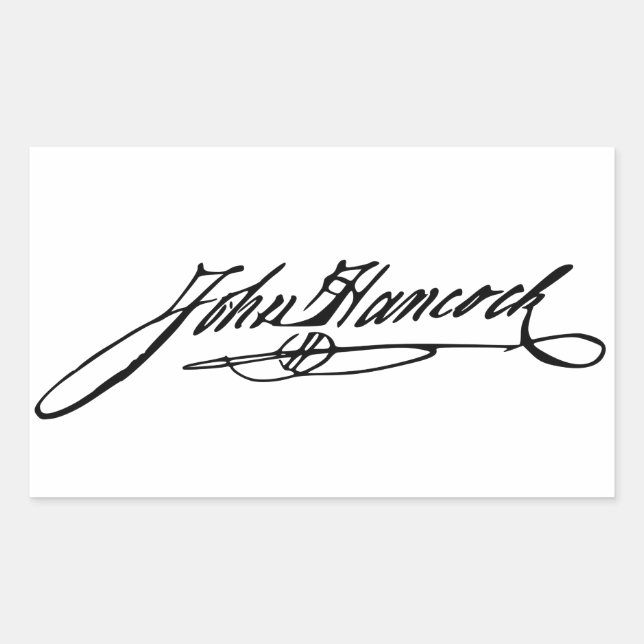 Unterzeichnung Johns Hancock Rechteckiger Aufkleber (Vorderseite)