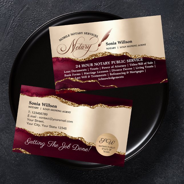 Unterzeichnung öffentlicher mobiler Notariatsdarle Visitenkarte (Von Creator hochgeladen)