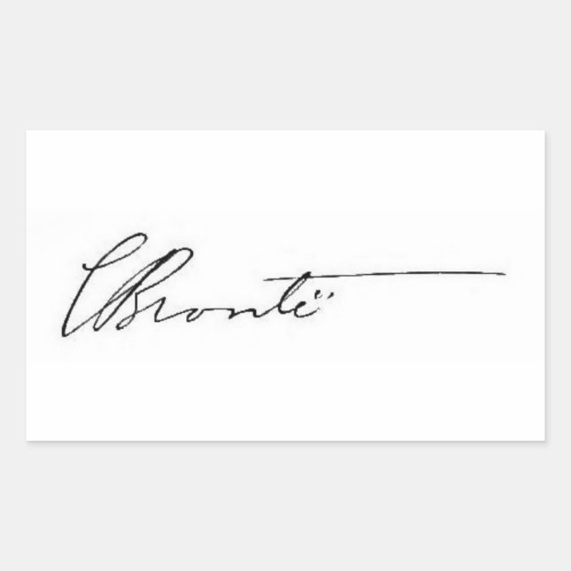 Unterzeichnung von Charlotte Brontë Rechteckiger Aufkleber (Vorderseite)