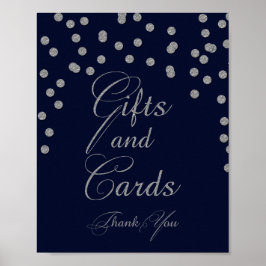 Unterzeichnung von Navy Glitzer-Geschenken und -Ka Poster