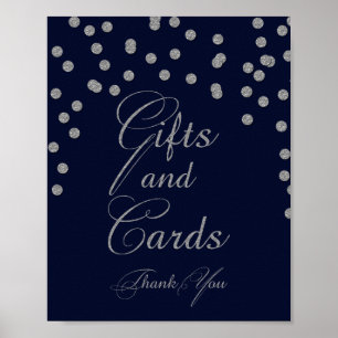 Unterzeichnung von Navy Glitzer-Geschenken und -Ka Poster